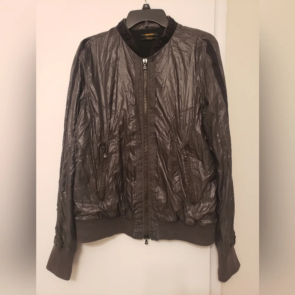 **SOLD**Diesel Black Gold Graphite and Black Jacket Sz L - Picture 2 of 13